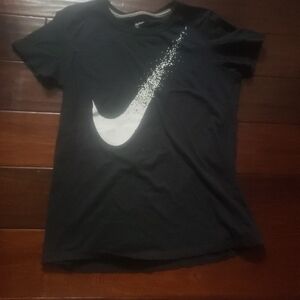Women Nike Black Tee with White Swoosh
